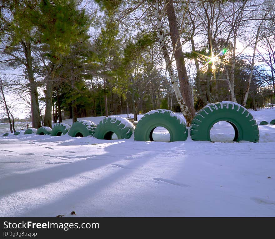 Wheels in the snow