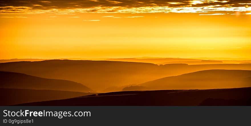 A sunset or sunrise on the desert. A sunset or sunrise on the desert.