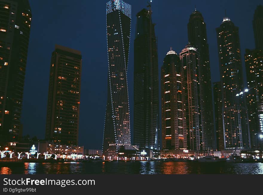 Illuminated City at Night