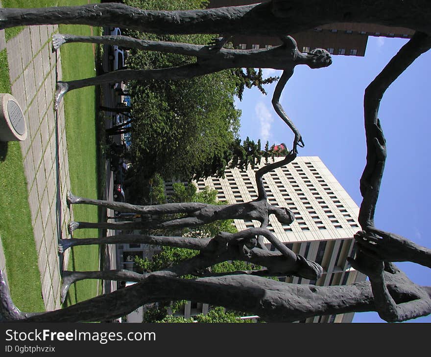 A fascinating sculpture outside a Department of Education building in Calgary. A fascinating sculpture outside a Department of Education building in Calgary