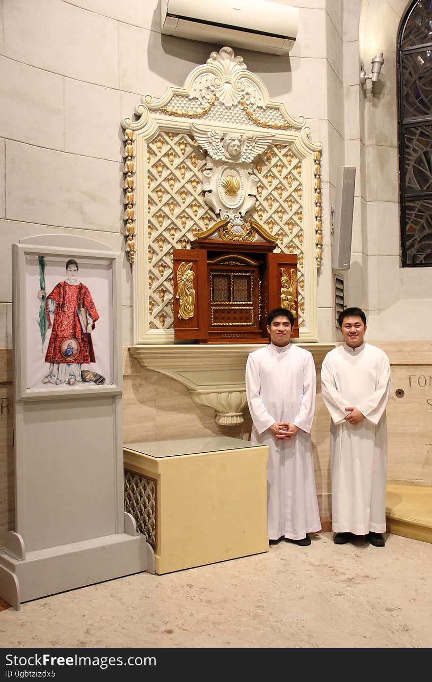 Exposition of the icon &#x22;Saint Cesario deacon and martyr&#x22; Manila Metropolitan Cathedral - Baptistery St. John the Baptist. In the picture is Fr. Reginald Malicdem rector of the Manila Cathedral, and Fr. Kali Llamado vice rector. Exposition of the icon &#x22;Saint Cesario deacon and martyr&#x22; Manila Metropolitan Cathedral - Baptistery St. John the Baptist. In the picture is Fr. Reginald Malicdem rector of the Manila Cathedral, and Fr. Kali Llamado vice rector