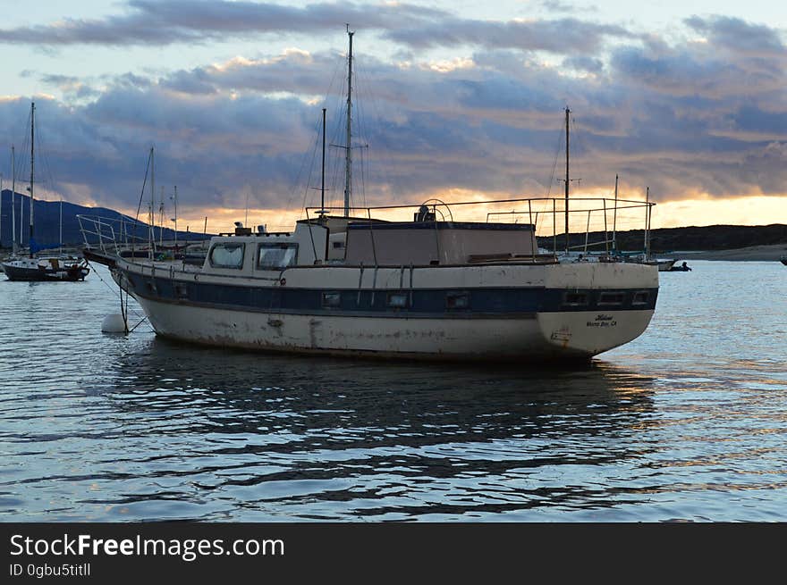 Enjoying a boat tour on a breezy winter evening. Enjoying a boat tour on a breezy winter evening