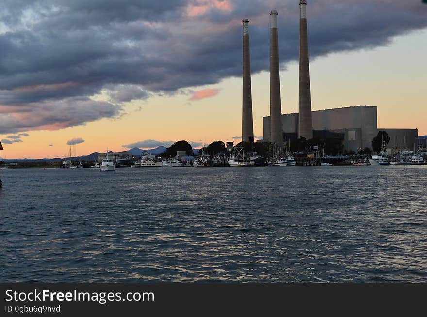 Enjoying a boat tour on a breezy winter evening. Enjoying a boat tour on a breezy winter evening