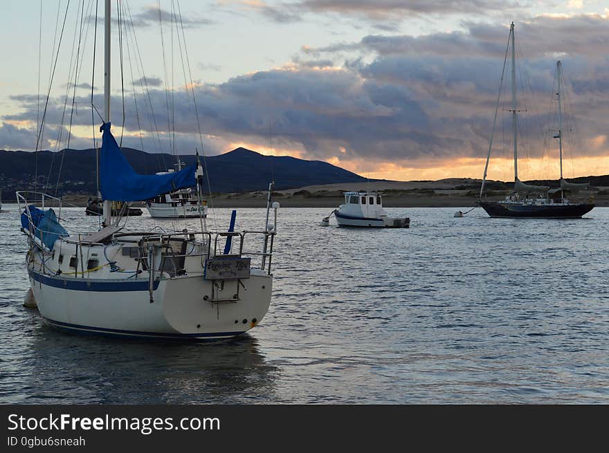 Enjoying a boat tour on a breezy winter evening. Enjoying a boat tour on a breezy winter evening