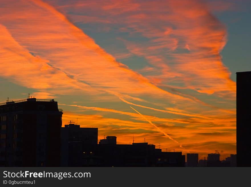 Rhythm of clouds above city