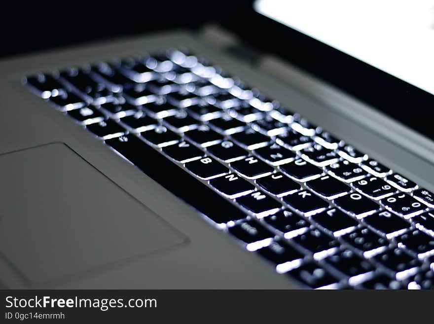 Closeup of a black laptop keyboard.