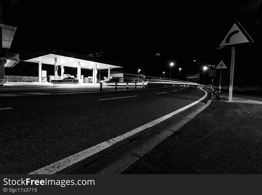 Gray Road during Nighttime