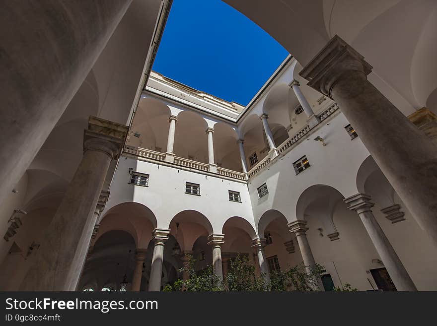 Porticato at Doge Palace in Genoa, Italy