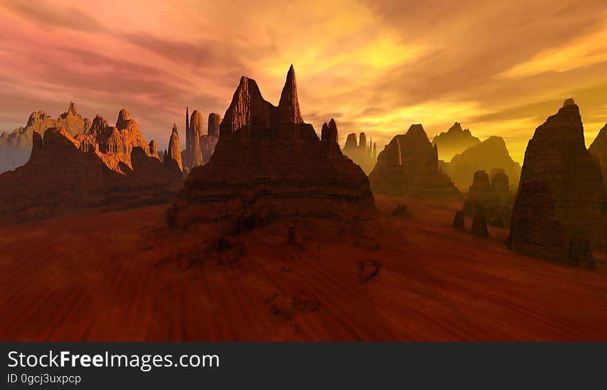 Historic Site, Sky, Badlands, Formation