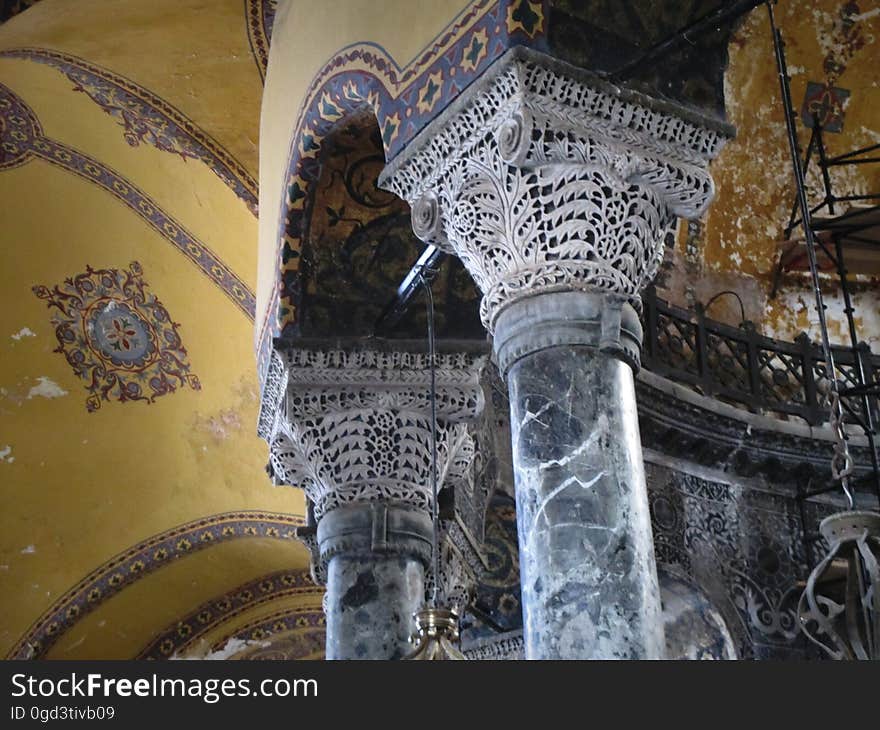 Detail of columns inside the Hagia Sophia in Istanbul, Turkey. Please attribute to Matt Popovich if used elsewhere. Detail of columns inside the Hagia Sophia in Istanbul, Turkey. Please attribute to Matt Popovich if used elsewhere.