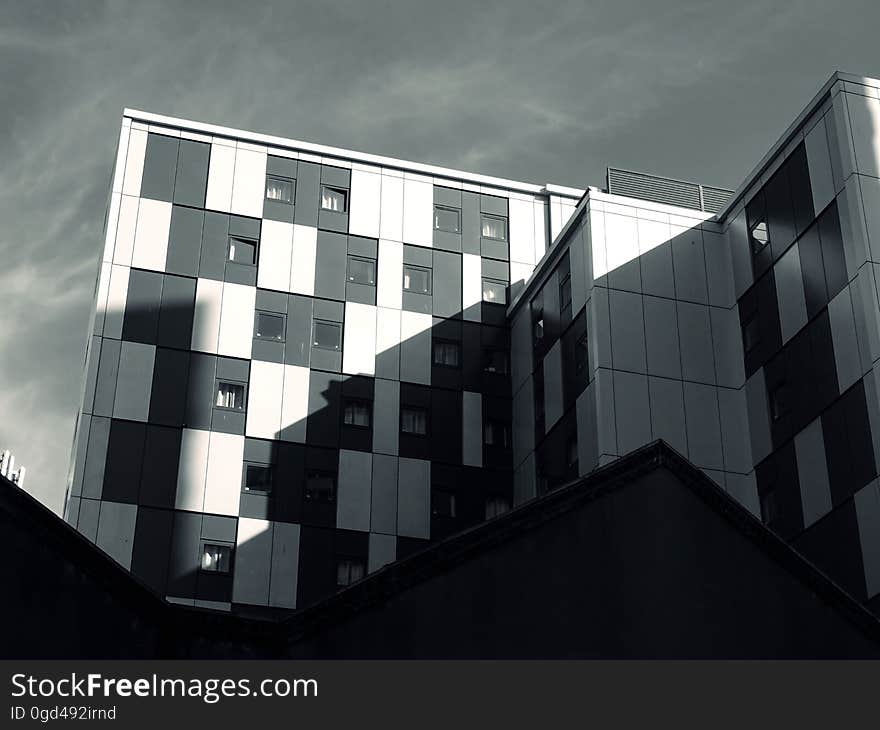 A modern apartment block in the city.