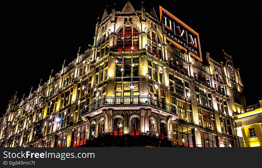 The historical TsUM, or Central Universal Department Store in Moscow with lights. The historical TsUM, or Central Universal Department Store in Moscow with lights.