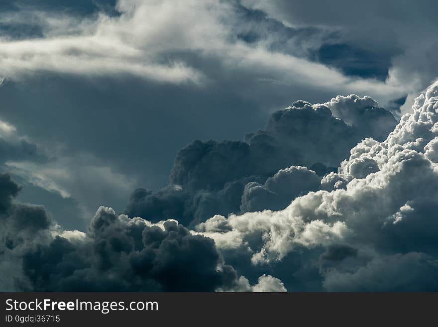 A sky with dark storm clouds.