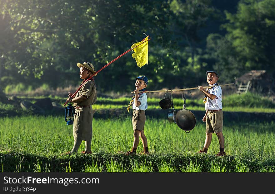 Children Playing in Farm