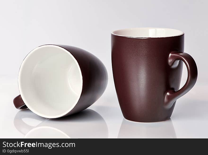 Brown and White Ceramic Mug