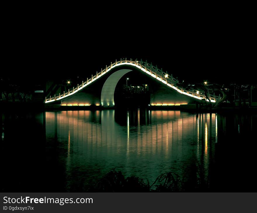 Bridge With Lights during Nightime