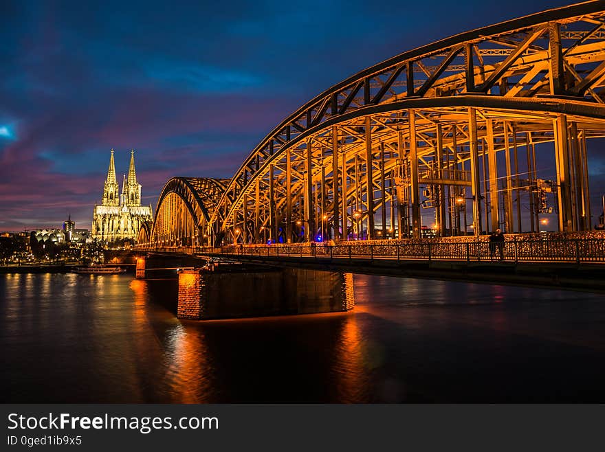 Reflection, Bridge, Landmark, Cityscape