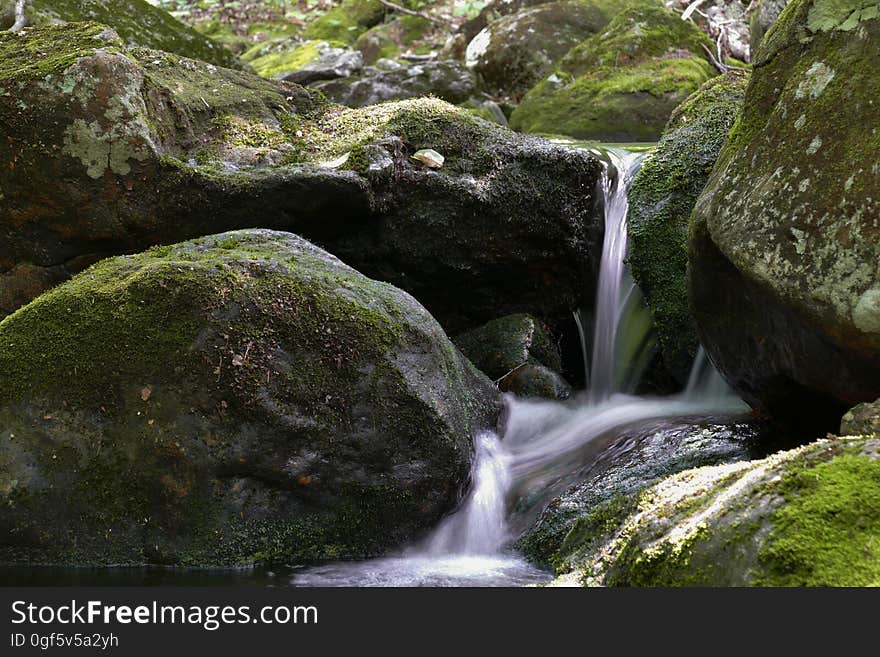 Gentle waterfall on Caribou Mountain in Maine.