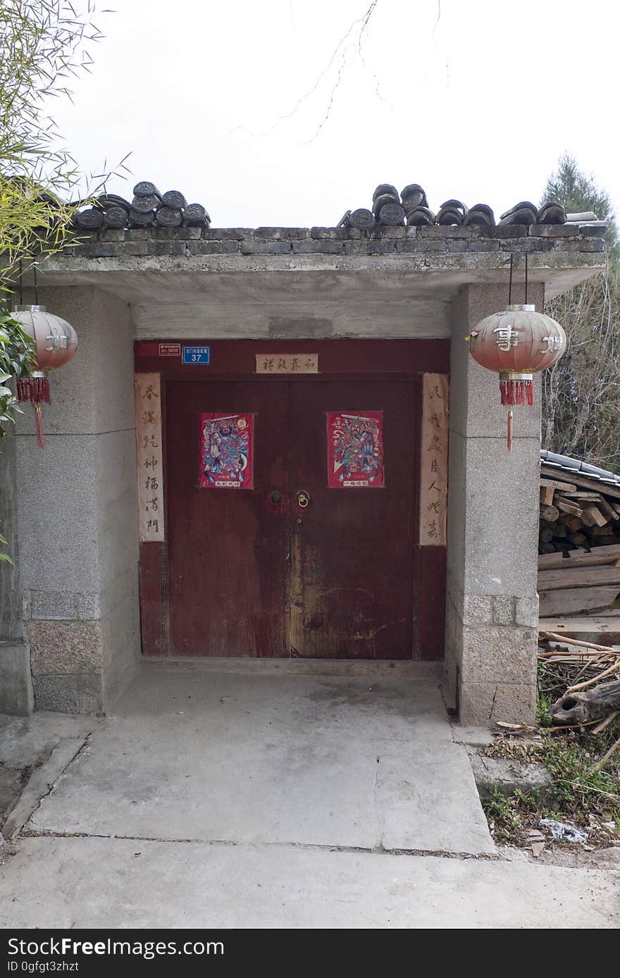 Building, Plant, Door, Temple, Sky, House