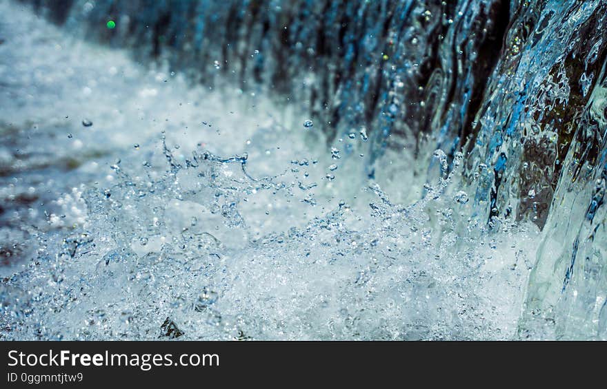 Close-up of Water Drops on Rainy Day