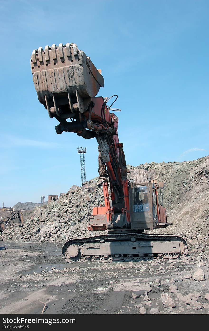 Bulldozer Grab Stones With Bucket