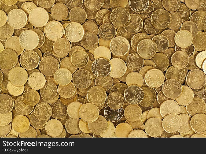 Pile of Gold Round Coins