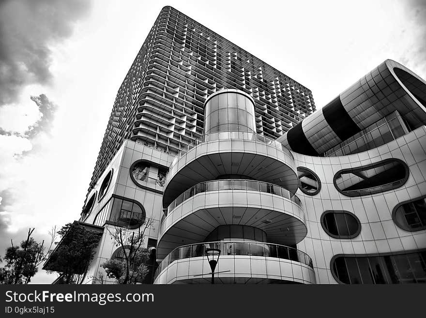 Architectural Grayscale Photography of Building