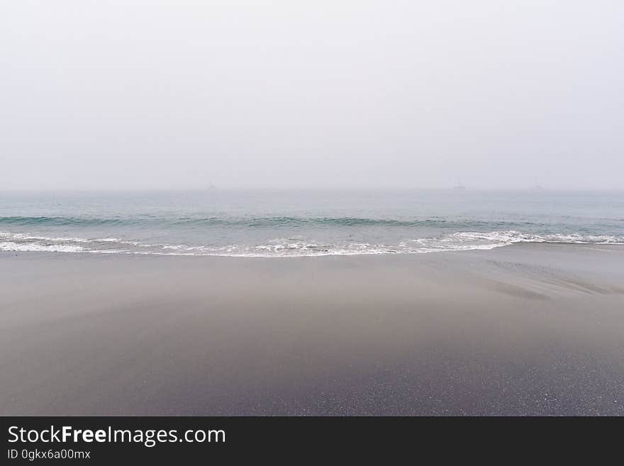 Ocean Waves on Beach Side