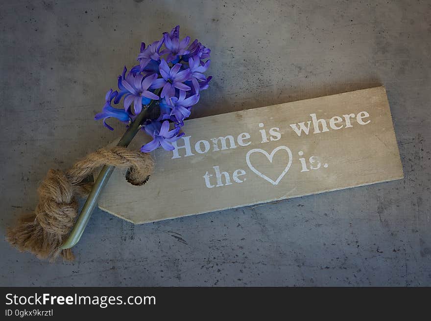 Home Is Where the Heart Is Quote Decor With Lavender