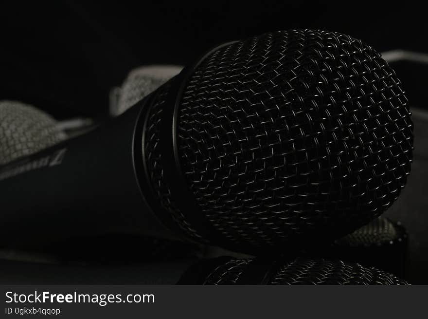 Close Up Photo of Black Microphone