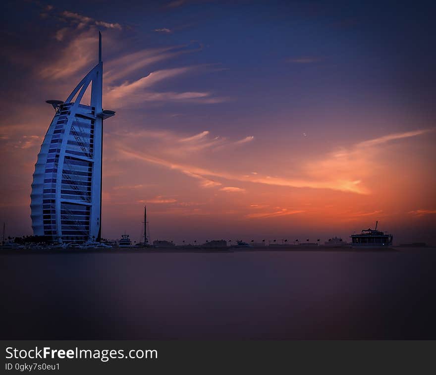 Scenic View of City at Sunset