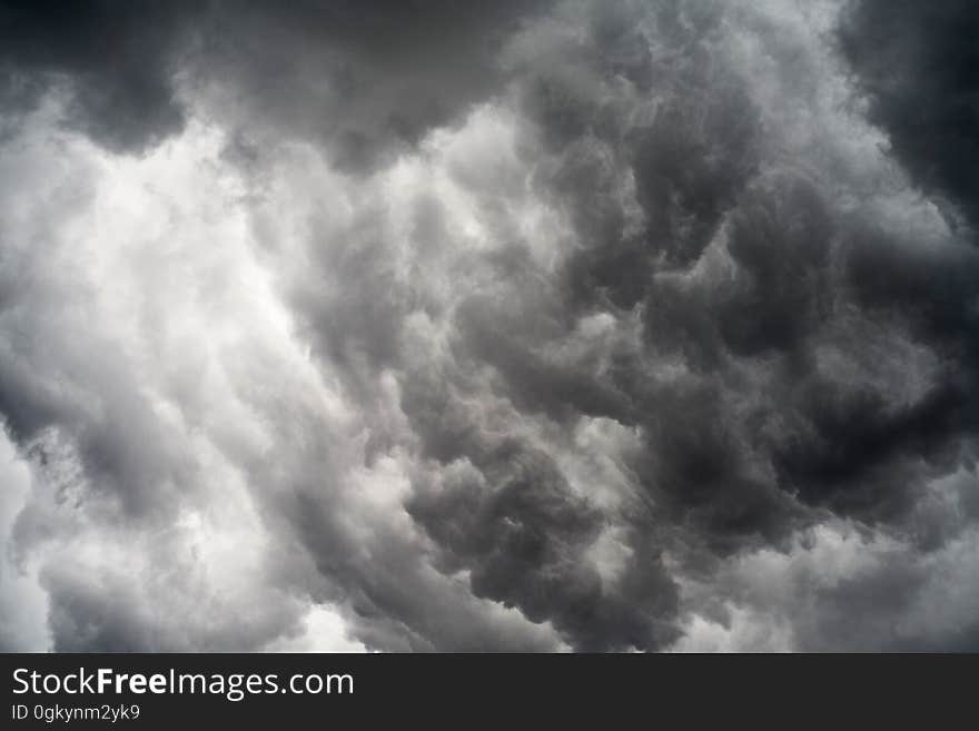 Black and white storm clouds. Black and white storm clouds.