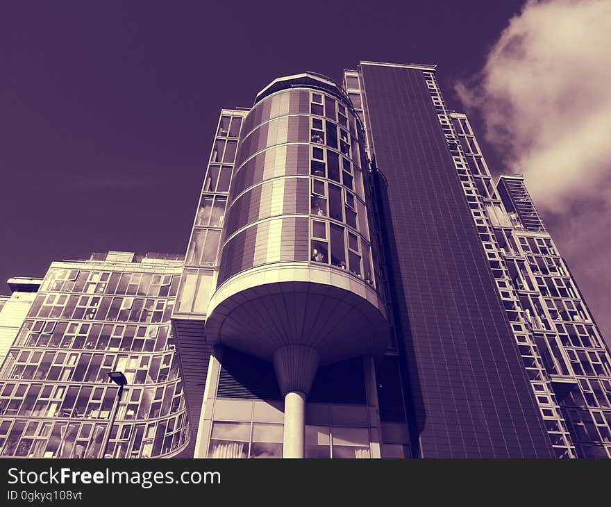 Modern apartment or commercial complex in sepia tone. Modern apartment or commercial complex in sepia tone.