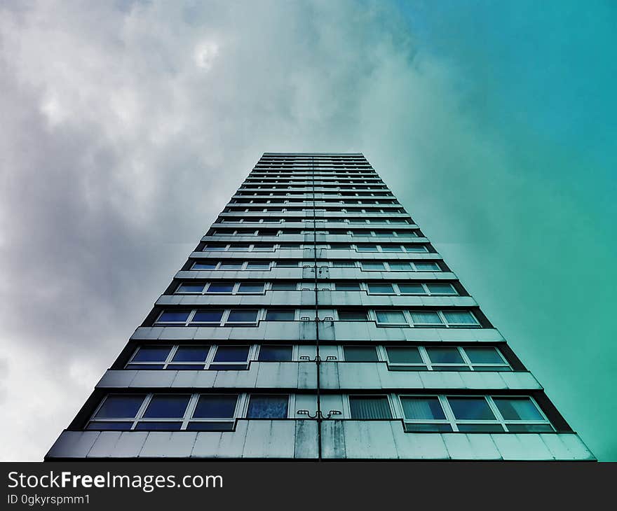 Angled view of a skyscraper. Angled view of a skyscraper.