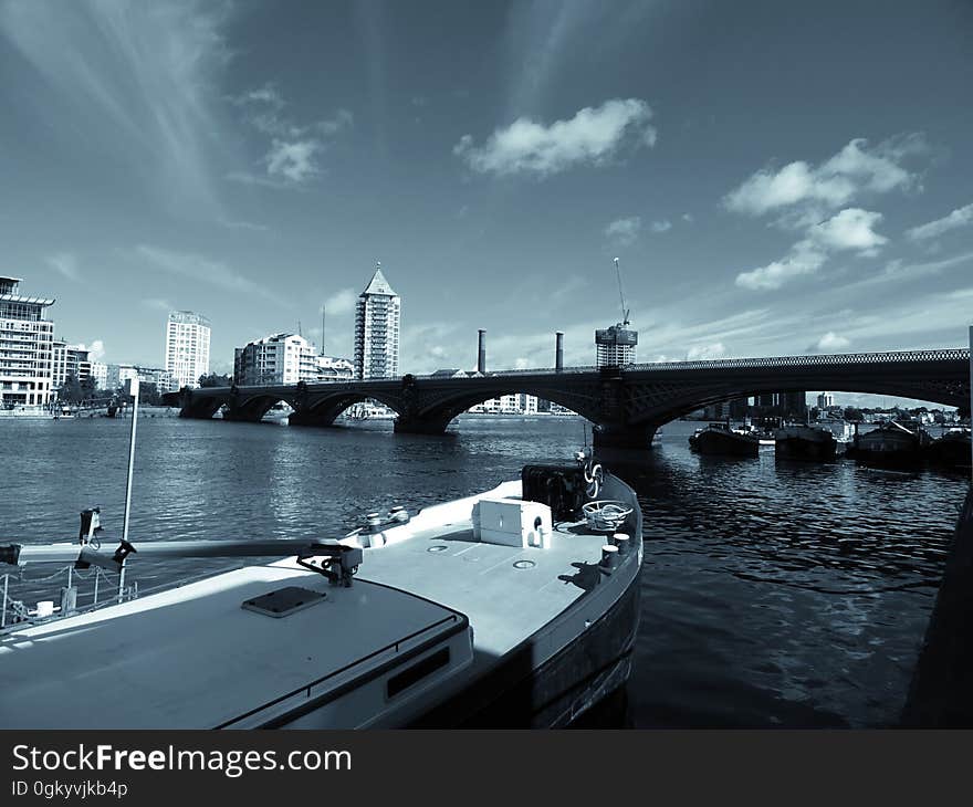 A view of an urban harbour. A view of an urban harbour.