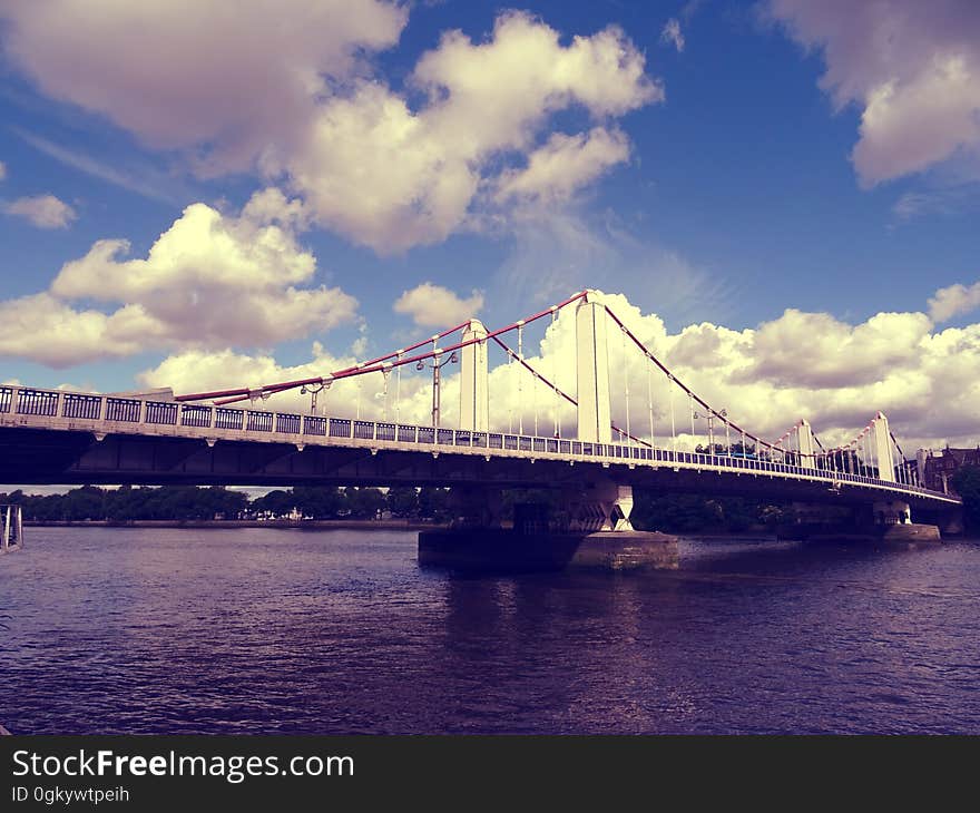 A bridge going over a river. A bridge going over a river.