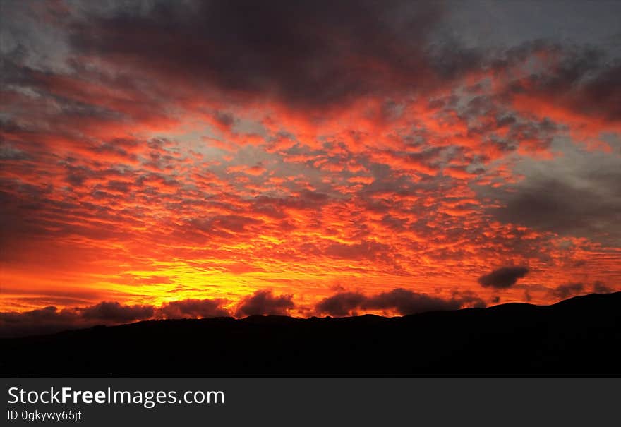 A beautiful dramatic sunset in New Zealand.
