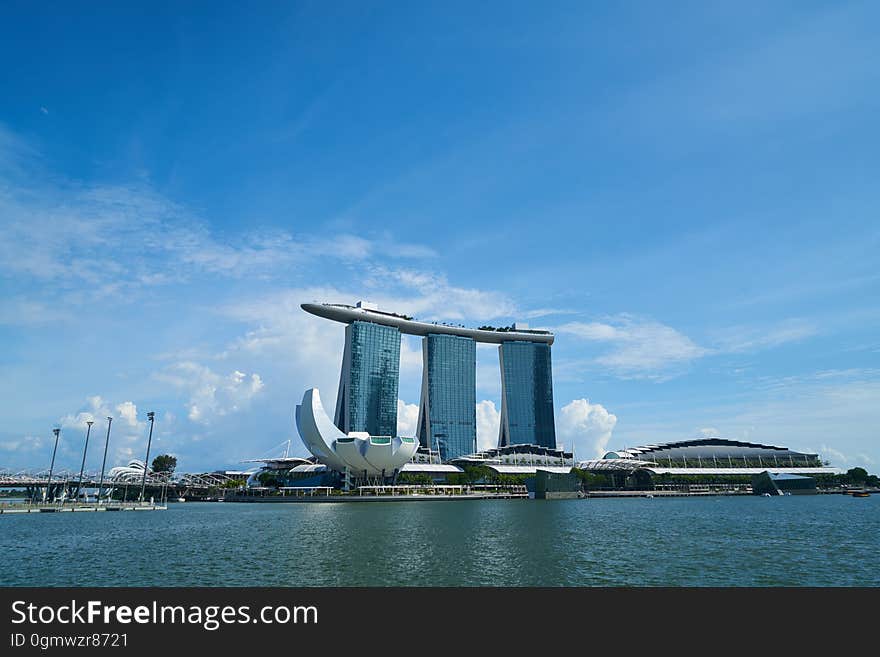 The Marina Bay Sands hotel in Singapore. The Marina Bay Sands hotel in Singapore.