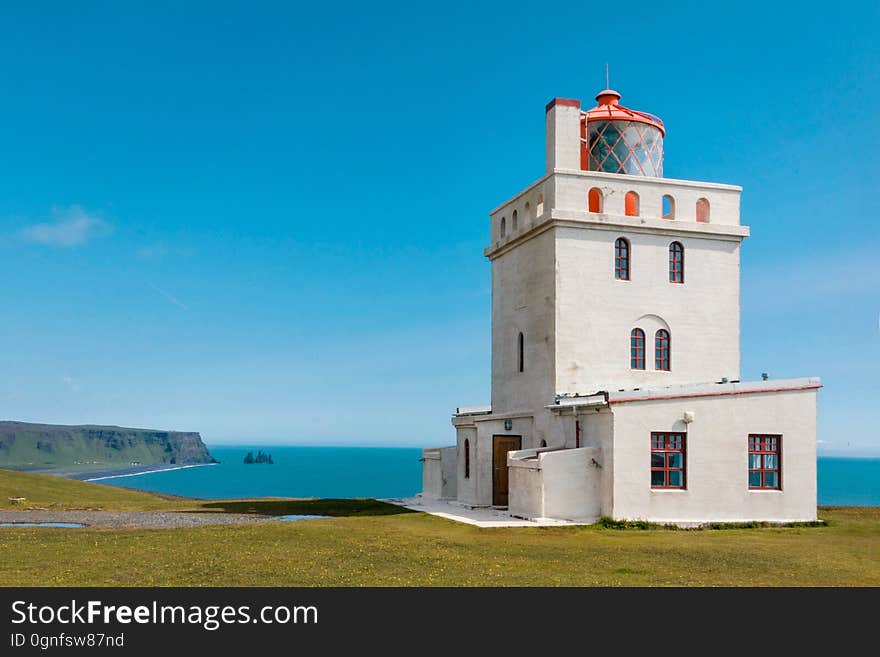 An observatory tower overlooking the water.