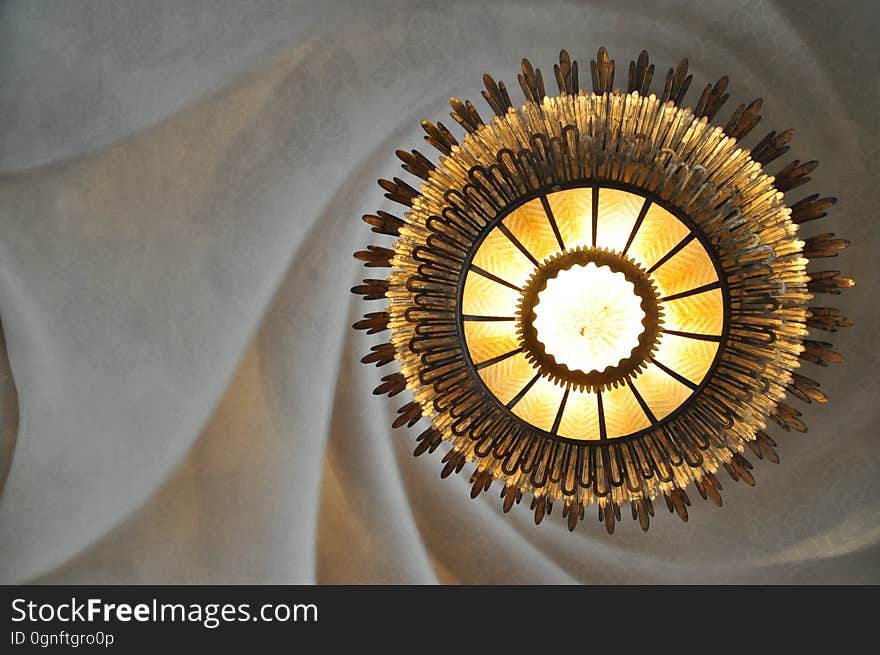 Angled view of a contemporary chandelier. Angled view of a contemporary chandelier.