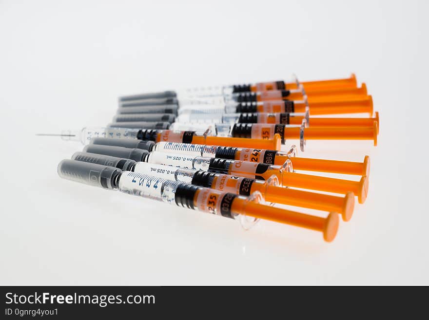 Plastic syringes and hypodermic needles. Plastic syringes and hypodermic needles.