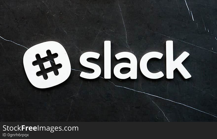 Hashtag slack in white and black lettering against grunge background. Hashtag slack in white and black lettering against grunge background.