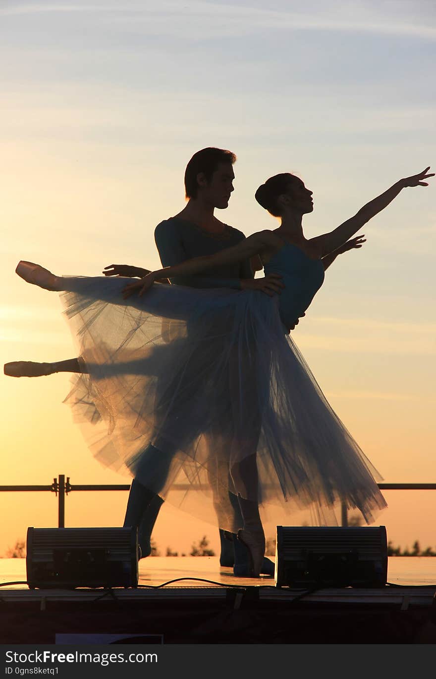 Dancer, Silhouette, Sky, Evening