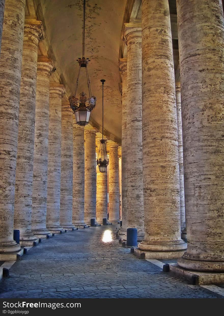 White Towers Hallway With Pendant Lamp