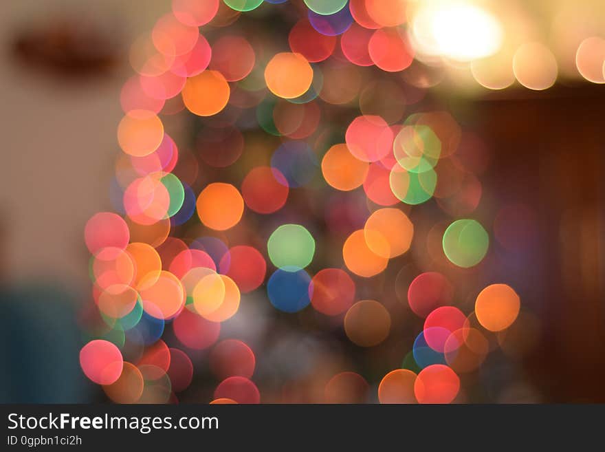 Defocused Image of Illuminated Christmas Tree