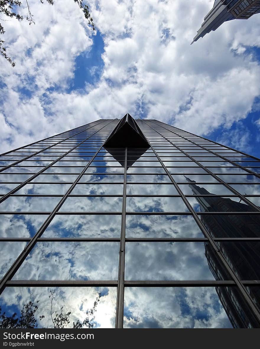 Angled view of a glass sky scraper. Angled view of a glass sky scraper.