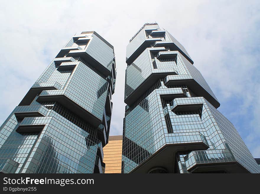 Low Angle View of Office Building Against Sky