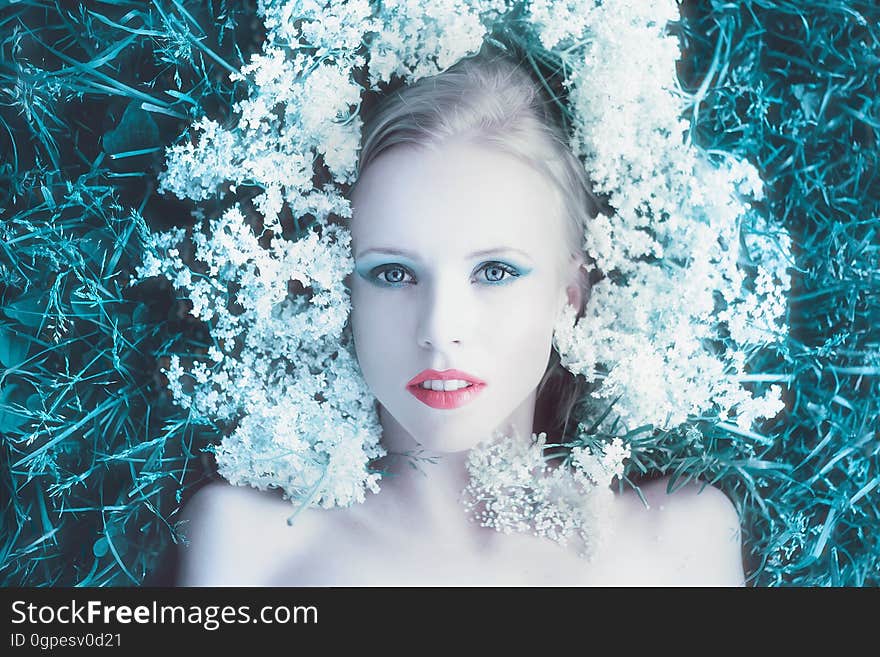 Blue, Face, Beauty, Winter