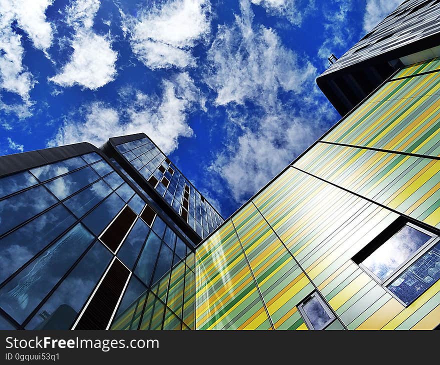 Abstract architecture on a sunny day.