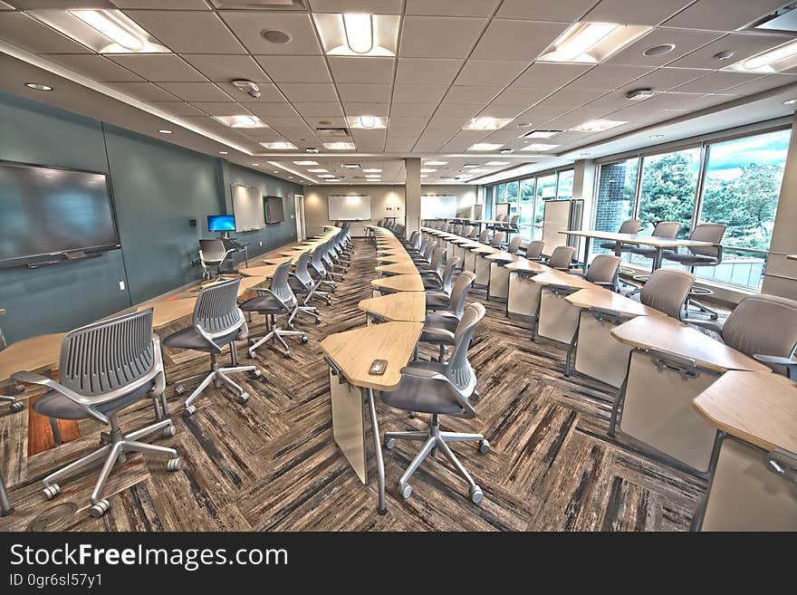 Gray Rolling Chairs With Tables